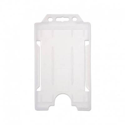 Porte-badge transparent en plastique biodégradable pour 1 carte – vertical (lot de 100)