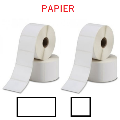 Papier blanc semi brillant - étiquettes rectangulaires et carrées
