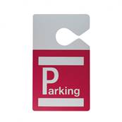 Badge parking avec accroche rétroviseur rouge - IDS75 (lot de 100)