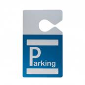Badge parking avec accroche rétroviseur bleu - IDS75 (lot de 100)