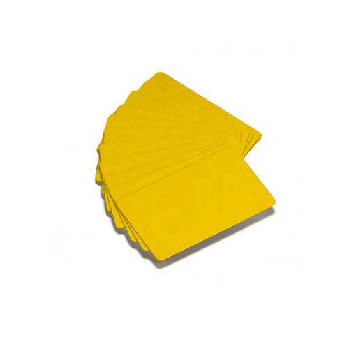 Zebra, cartes PVC Jaunes. 0,76mm d'épaisseur