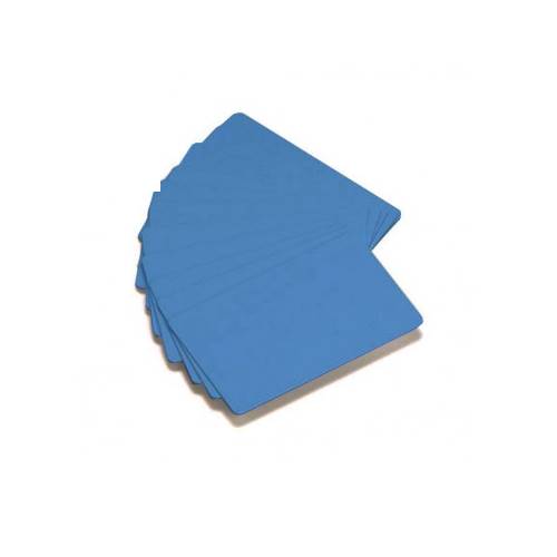 Zebra, cartes PVC Bleues. 0,76mm d'épaisseur