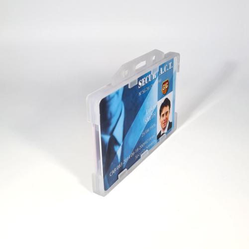 Porte-badge en plastique biodégradable pour 2 cartes – horizontal (lot de 100)