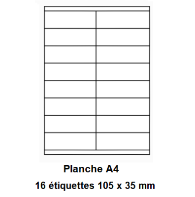 Etiquettes En Planches A4, Papier Blanc Adhésif Enlevable
