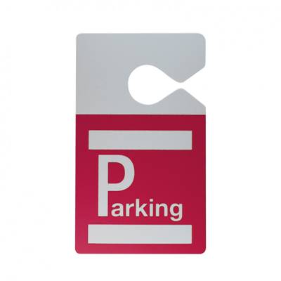 Badge parking avec accroche rétroviseur rouge - IDS75 (lot de 100)